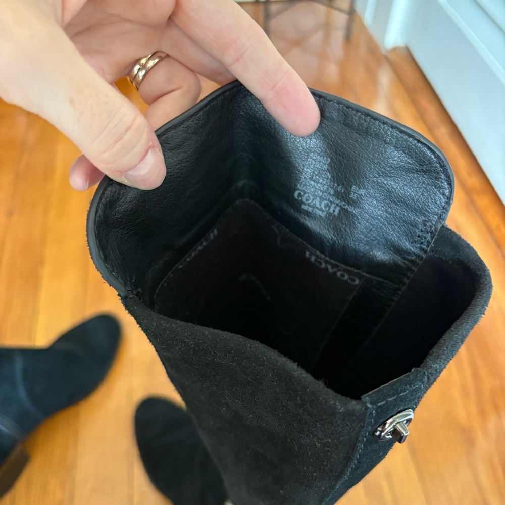 Coach 'Ryder' Black Suede Boots - Picture 12 of 12